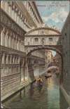 Image of postcard showing canal and Bridge of Sighs in Venice, Italy