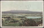 Image of postcard with picture of the Spanish Peaks near Trinidad, Colorado