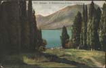 Image of front of postcard of Lake Como, Italy