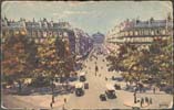 Image of postcard showing the Avenue de l'Opera, Paris, France
